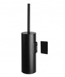 SANELA - Nerezové doplňky WC kefa nástenná s držiakom, matná čierna (SLZD 31N)