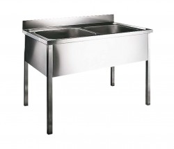 SANELA - Nerezové dřezy Drez z nehrdzavejúcej ocele, 1200x700x850 mm, na podstavných nohách (SLUN 16)