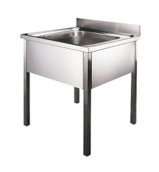 SANELA - Nerezové dřezy Drez z nehrdzavejúcej ocele, 700x700x850 mm, na podstavných nohách (SLUN 15)