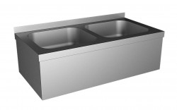 SANELA - Nerezové dřezy Drez z nehrdzavejúcej ocele, 870x440 mm, s opláštením (SLUN 06)