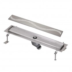 SANELA - Nerezové žlaby Kúpeľňový žliabok z nehrdzavejúcej ocele do priestoru, dĺžka 95 cm, lesk (SLKN 04A)