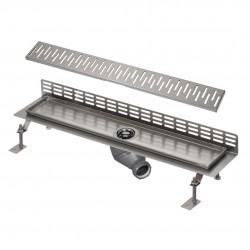 SANELA - Nerezové žlaby Kúpeľňový žliabok z nehrdzavejúcej ocele k stene, dĺžka 75 cm, lesk (SLKN 06C)