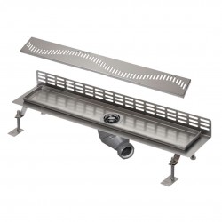 SANELA - Nerezové žlaby Kúpeľňový žliabok z nehrdzavejúcej ocele k stene, dĺžka 85 cm, lesk (SLKN 18A)