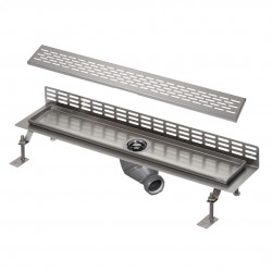 SANELA - Nerezové žlaby Kúpeľňový žliabok z nehrdzavejúcej ocele k stene, dĺžka 85 cm, lesk (SLKN 18E)