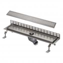 SANELA - Nerezové žlaby Kúpeľňový žliabok z nehrdzavejúcej ocele k stene, dĺžka 85 cm, mat (SLKN 18BX)