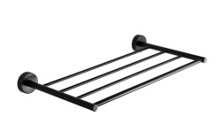 SANELA - Polička na uteráky, dĺžka 50 cm, matná čierna (SLZD 34N)