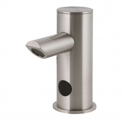 SANELA - Senzorové baterie Automatická umývadlová batéria, regulácia vody roháčikmi, batériové napájanie, nerezová (SLU 93B)