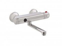 SANELA - Senzorové baterie Elektronická termostatická umývadlová batéria, napájanie 24 V DC, nerezová/chróm (SLU 25SK)