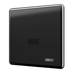 SANELA - Splachovač pisoáru z nehrdzavejúcej ocele, s infračervenou elektronikou ALS, sieťové napájanie, čierna (SLP 02KV)