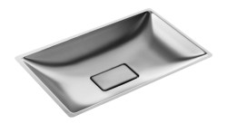 SANELA - Umývadlo zápustné, 550x334 mm, bez prepadu, matná nerezová (SLUN 24X)
