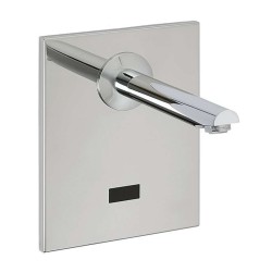 SANELA - Umývadlová batéria s elektronikou ALS, nástenná, dĺžka výtoku 170 mm, 9 V, chróm (SLU 04H17B)