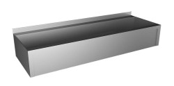 SANELA - Žľab z nehrdzavejúcej ocele hranatý, opláštený, dĺžka 1250 mm, AISI-316L (SLUN 10PL)