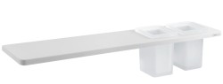 SAPHO - ABELINE polička + 2x pohár, 500, rockstone, biela mat (AE502-0101-01)