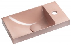 SAPHO - AGOS betónové umývadlo 40x22cm, ľavé/pravé, ružová pololesk (AS40021)