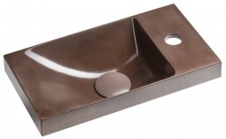 SAPHO - AGOS betónové umývadlo 40x22cm, ľavé/pravé, tmavohnedá pololesk (AS40015)