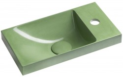 SAPHO - AGOS betónové umývadlo 40x22cm, ľavé/pravé, zelená ¨pololesk (AS40023)