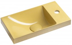 SAPHO - AGOS betónové umývadlo 40x22cm, ľavé/pravé, žltá pololesk (AS40022)