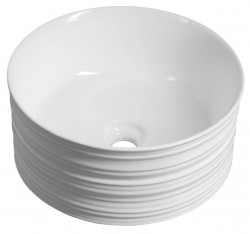 SAPHO - ALETTE keramické umývadlo na dosku, vysoké, priemer 41cm, biela (AR459)