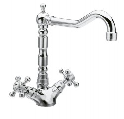 SAPHO - ANTEA stojánkova drezová batéria s retro hubicou, chróm (3121)