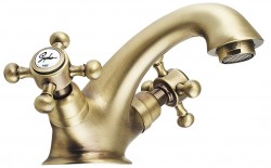 SAPHO - ANTEA stojánkova umývadlová batéria s výpusťou, bronz (3176)