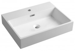 SAPHO - AQUATIC umývadlo, liaty mramor, 60x46cm, biela (AT060)