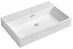 SAPHO - AQUATIC umývadlo, liaty mramor, 70x46cm, biela (AT070)