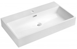 SAPHO - AQUATIC umývadlo, liaty mramor, 80x46cm, biela (AT080)