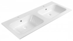 SAPHO - ARECA dvojumývadlo, liaty mramor, 121x51,5cm, biela (AC121)