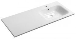 SAPHO - ARECA umývadlo 121x51,5cm, liaty mramor, pravé, biela (AC121R)
