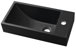 SAPHO - ARIANA umývátko, litý mramor, 50x25cm, baterie vpravo, černá mat (SM016B)