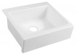 SAPHO - ARYA keramický drez s otvorom pre batériu 66x62cm, biela (50166)