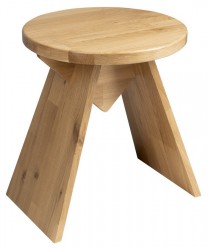 SAPHO - ASTYLE guľatá stolička priemer 36x41cm, masívne drevo prírodný dub (AS420)