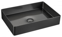 SAPHO - AURUM nerezové umývadlo 50x35cm, vrátane výpuste, gun metal (AU103)