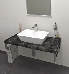 SAPHO - AVICE doska pod umývadlo 90x50cm, hrúbka 5cm, štiepaný kameň (AV099)