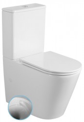 SAPHO - AVIS WC kombi, Vortex Rimless, spodný/zadný odpad, biela (PC106V)