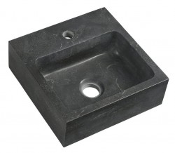 SAPHO - BLOK kamenné umývadlo 30x30cm, čierny Antracit (2401-29)