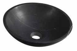 SAPHO - BLOK kamenné umývadlo Ø 40 cm, čierny Marquin, matný (2401-35)