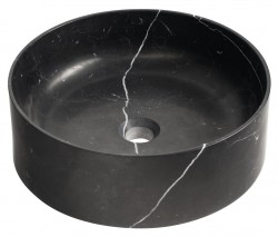 SAPHO - BLOK kamenné umyvadlo na desku, priemer 40cm, černá mat Marquin (2401-52)