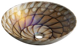 SAPHO - CARAIBI MURANO sklenené umývadlo na dosku, priemer 41cm, ivory/hnedá (YM1236)