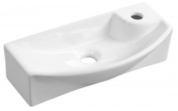 SAPHO - CARLON keramické umývadlo, 45x23cm, otvor pre batériu vpravo, biela (AR458)