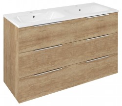 SAPHO - CIRASA umývadlová skrinka 118,4x75x46cm, 3x zásuvka, dub alabama (CR121-2222-31)