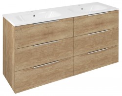 SAPHO - CIRASA umývadlová skrinka 139,6x75x46cm, 3x zásuvka, dub alabama (CR141-2222-31)