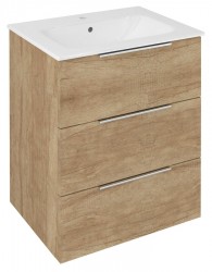 SAPHO - CIRASA umývadlová skrinka 59,2x75x46cm, 3x zásuvka, dub Alabama (CR631-2222)