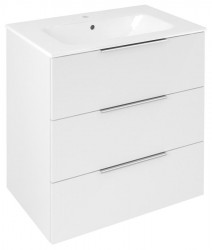 SAPHO - CIRASA umývadlová skrinka 69,8x75x46cm, 3x zásuvka, biela lesk (CR731-3030)