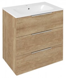 SAPHO - CIRASA umývadlová skrinka 69,8x75x46cm, 3x zásuvka, dub Alabama (CR731-2222)