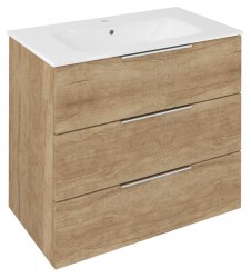 SAPHO - CIRASA umývadlová skrinka 79,8x75x46cm, 3x zásuvka, dub Alabama (CR831-2222)