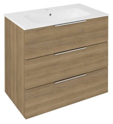 SAPHO - CIRASA umývadlová skrinka 79,8x75x46cm, 3x zásuvka, dub cuneo (CR831-2525)