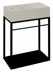 SAPHO - CREST konzola pod umývadlo 39,5x45x21,7cm, čierna matná (AR402)