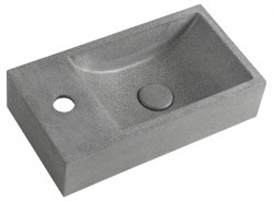 SAPHO - CREST L betónové umývadlo vrátane výpuste, 40x22cm, čierny granit (AR403)