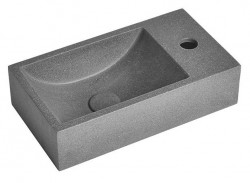 SAPHO - CREST R betónové umývadlo vrátane výpuste, 40x22cm, čierny granit (AR409)